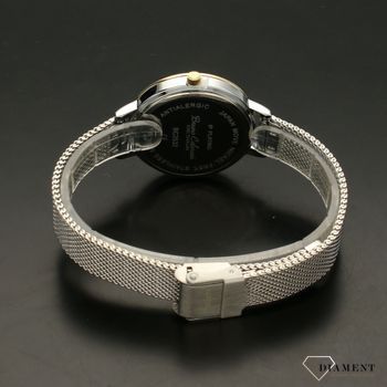 Zegarek damski BRUNO CALVANI BC2532 ozdobna tarcza. Zegarek damski zachowany w klasycznej kolorystyce. Zegarek damski o ciekawej formie z wyraźnymi złotymi cyframi arabskimi (5).jpg